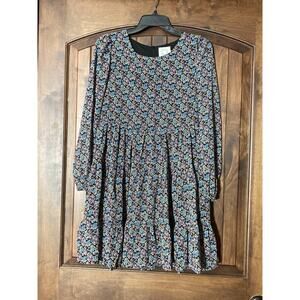 Lili Sidonio Woven Mini Dress, Floral Print, Long-Sleeve, Womens XS, NWT